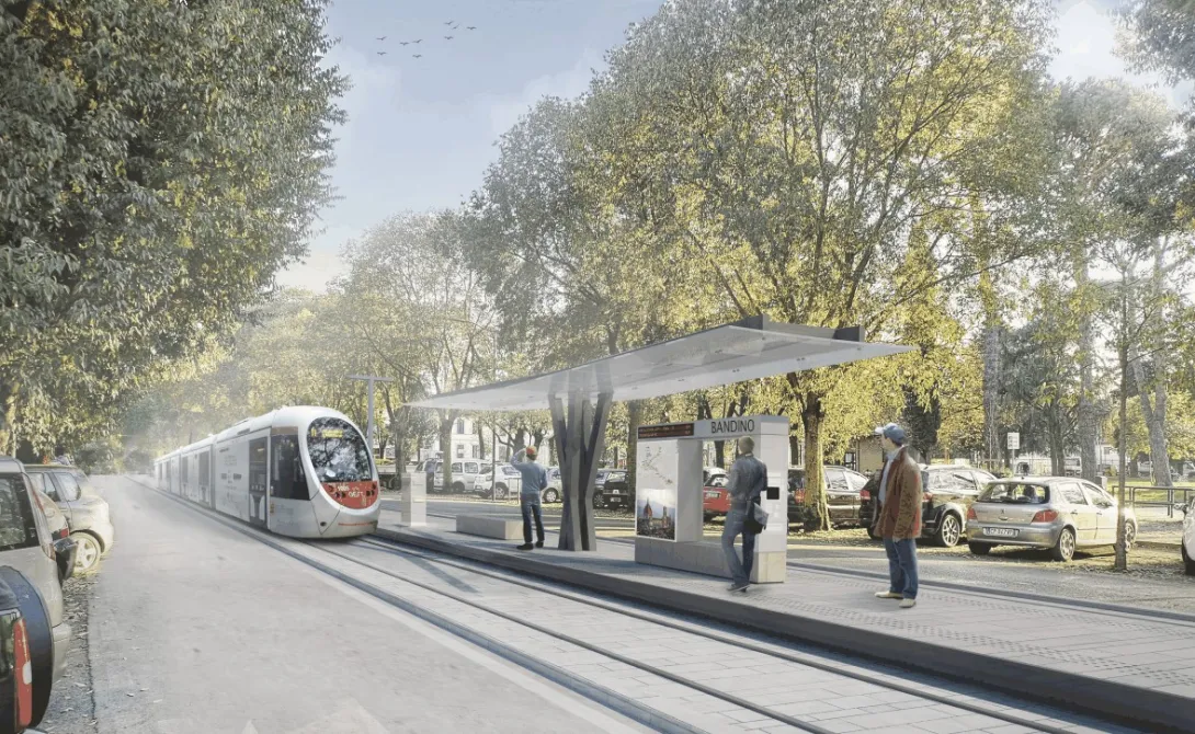 Fermata viale Giannotti Dettaglio della linea con una fermata